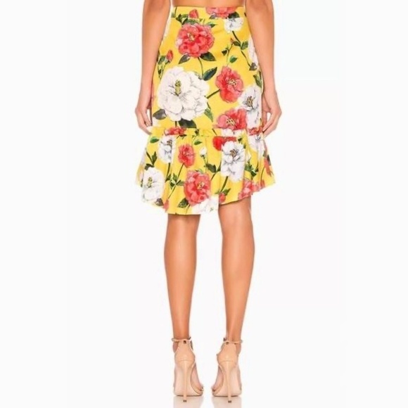 PARKER Coraline Skirt Yellow Floral Ruffles Lemon Wildflower Poplin Size 6 - Picture 7 of 16